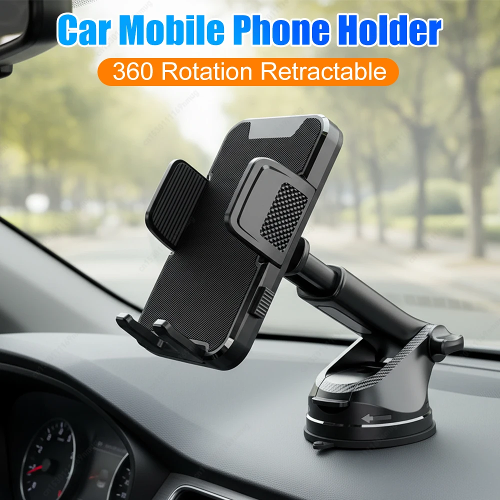 

Автомобильный держатель для телефона с гравитационной присоской 360° ° Вращающаяся подставка для мобильного телефона на приборной панели, кронштейн для телефона на лобовом стекле для мобильных телефонов 4,7-7,9 дюйма