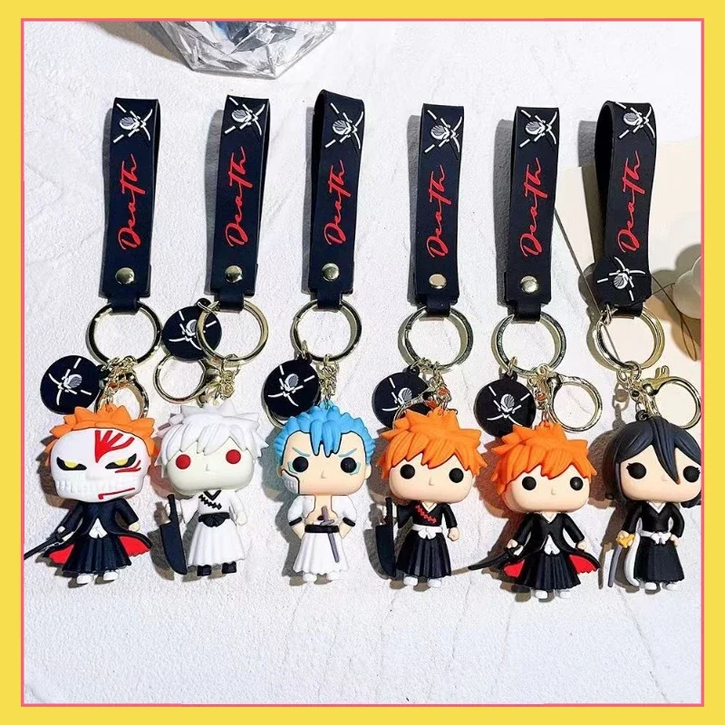 

Anime Bleach Cartoon Keychain Kurosaki Ichigo Lucia Keychain Book Baogongzi Small Pendant Hanging Decoration Children's Gift