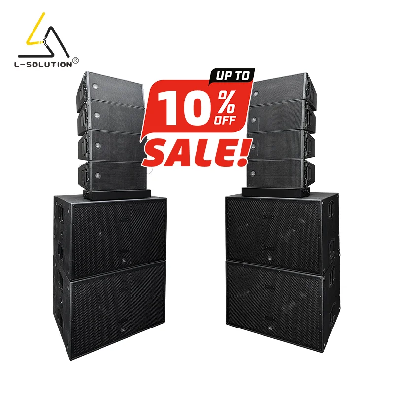 8pcs H20+4pcs AH228 Dual 10 Inch Line Array Dual 18 Inch Active Sound System