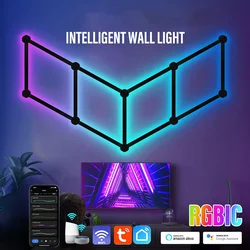 Smart Wifi RGBIC LED Night Light APP Control DIY Atmosphere Wall Lamp Music Rhythm Bedroom TV Backlights Gaming Room Decoration