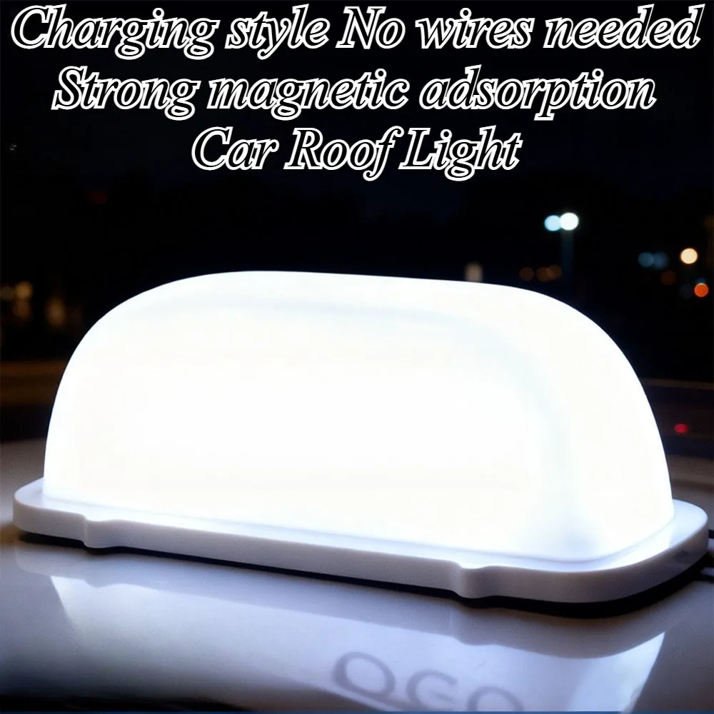 For Universal Taxi Car Roof Light Super Strong Round Magnetic Base LED Advertising Sign For Uber Cab Vehicle Styling Accessories