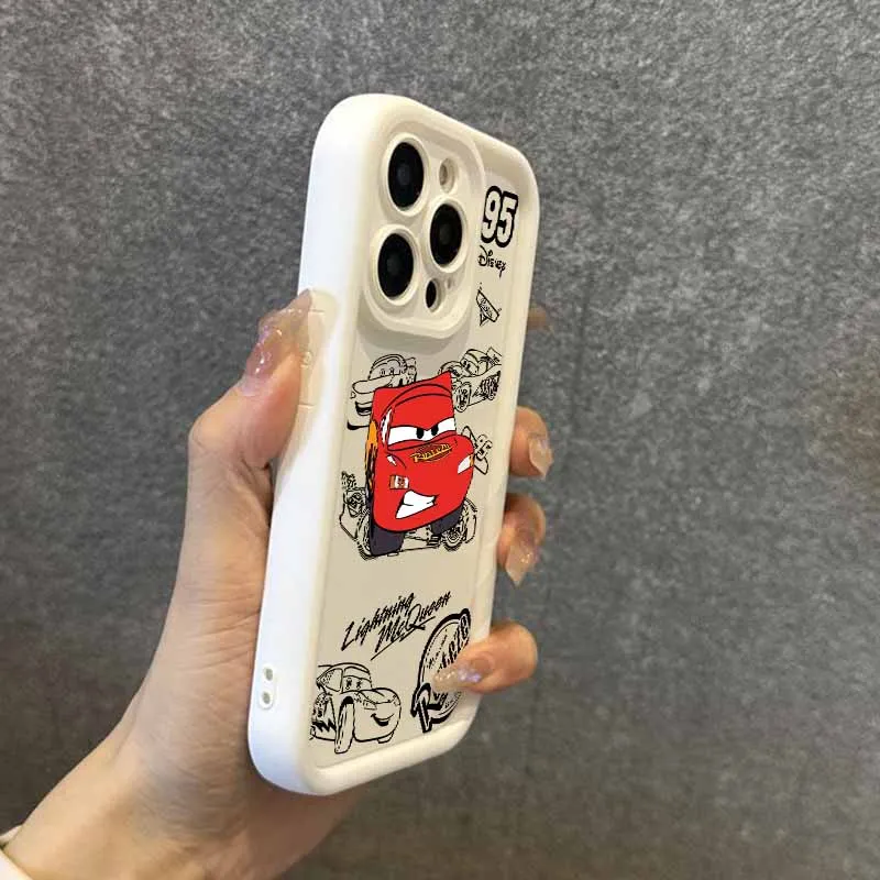 Saetta McQueen 95 Auto Per Samsung Galaxy S25 S24 S23 S22 S21 S20 FE Nota 20 Ultra Plus Copertura Del Silicone Scaletta degli occhi Cassa Del Telefono