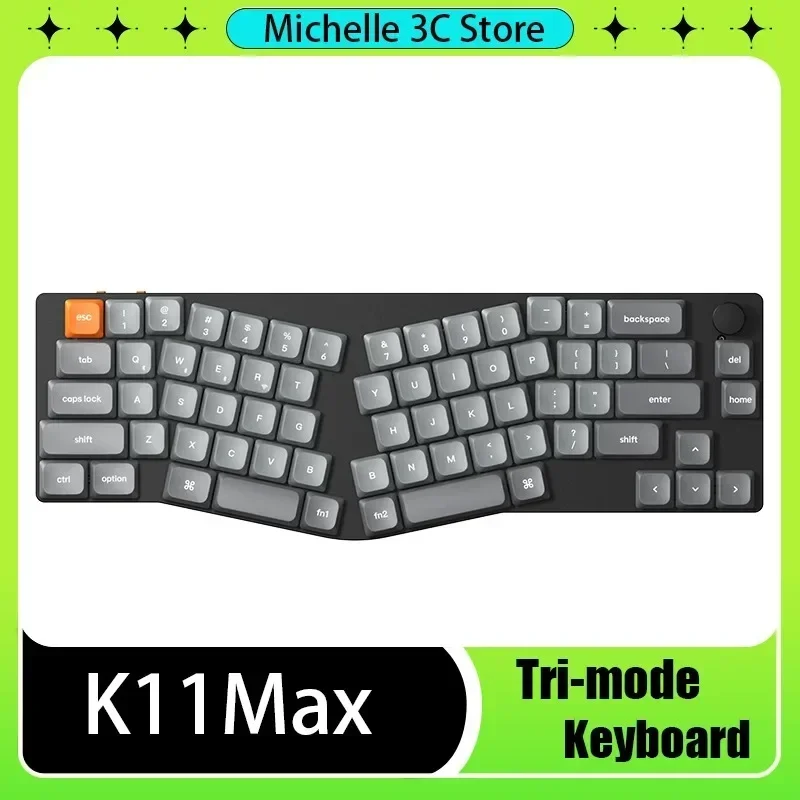 K11Max Bluetooth Wireless Mechanical Keyboard Alice Low Axis Three Mode Mechanical Keyboard 67 Thin Office Two-color PBT Keycap