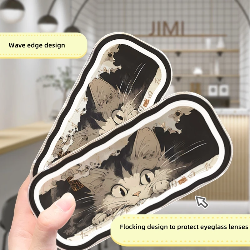 

Foldable Myopia Glasses Case Creative Portable Glasses Storage Cartoon Glasses Holder Fashionable Transparent Eyewear Case For
