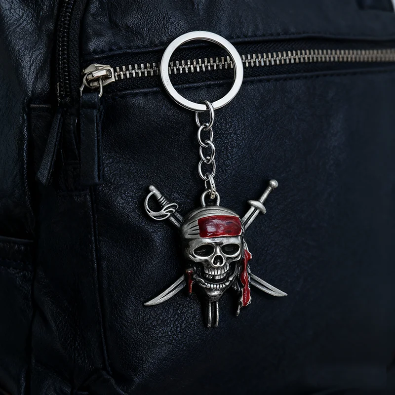 Noter جديد الرجال خمر الهيب هوب روك القراصنة الجمجمة المفاتيح 2 ألوان حامل معدني معلقة حلقة رئيسية ظهره اكسسوارات الديكور