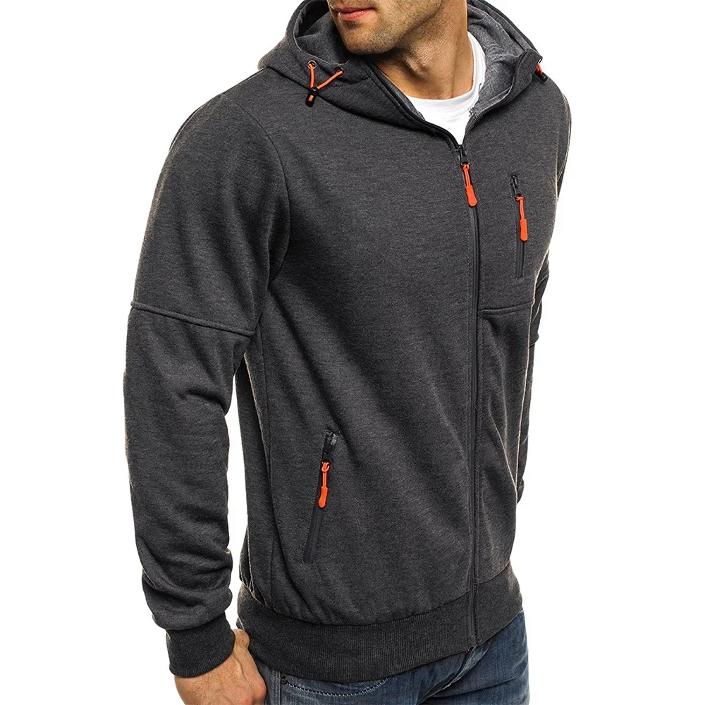 MRMT 2024 Brand New Men's Sports Fitness Leisure Jacquard Sweater Cardigan Hooded Jacket