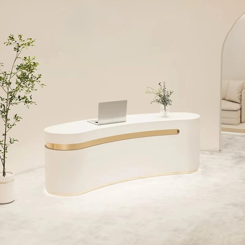 

&c Beauty Salon Bar Table Cash Register Curved Display Counter Integrated Display Table High Painting Front Desk Reception Desk