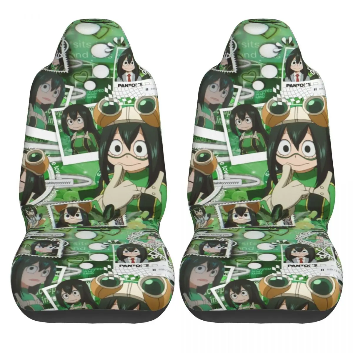 Tsuyu MHA Anime Universal Car Seat Cover Protector Interior Accessories For All Kinds Models Comic Seat Covers Seat Protector