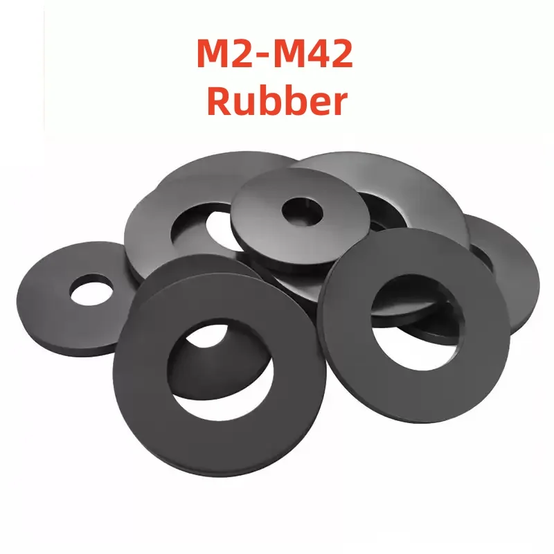 M2 M2,5 M3 M4 M5 M6 M7 M8 M10 M12~M42 Schwarze weiche Gummi-Unterlegscheibe, Isolierung, Dichtungsring, Gummi-Unterlegscheibendichtung