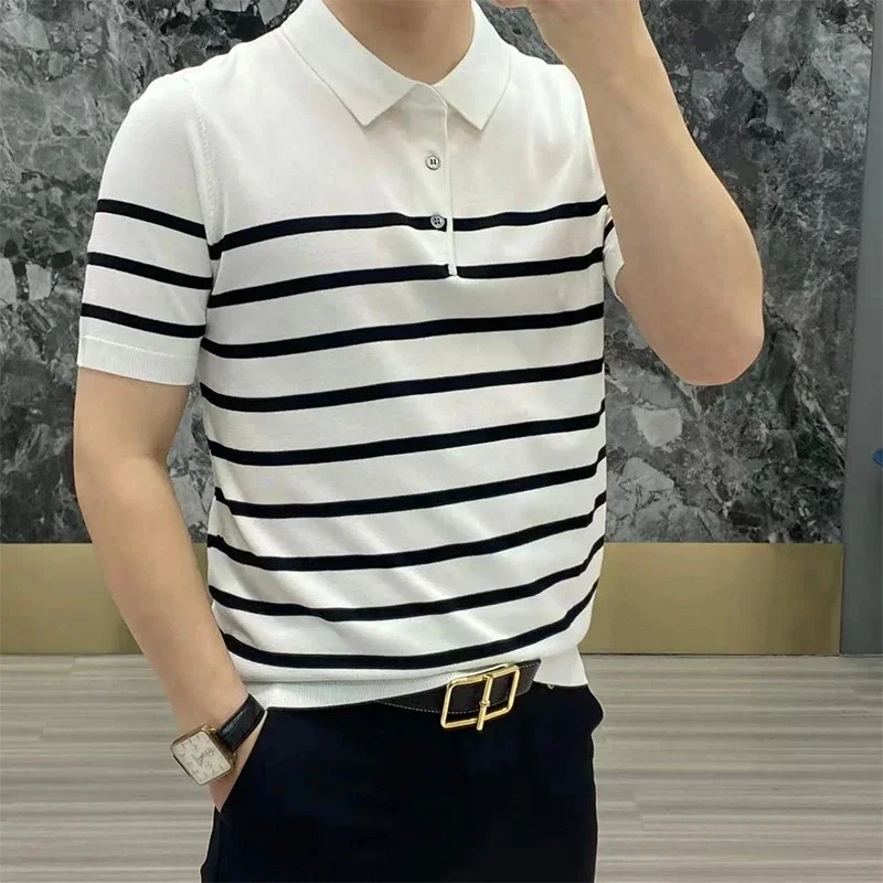 2026 Summer New Style Men's Luxury Casual European Style Short-Sleeved T-Shirt Breathable Polo Shirt