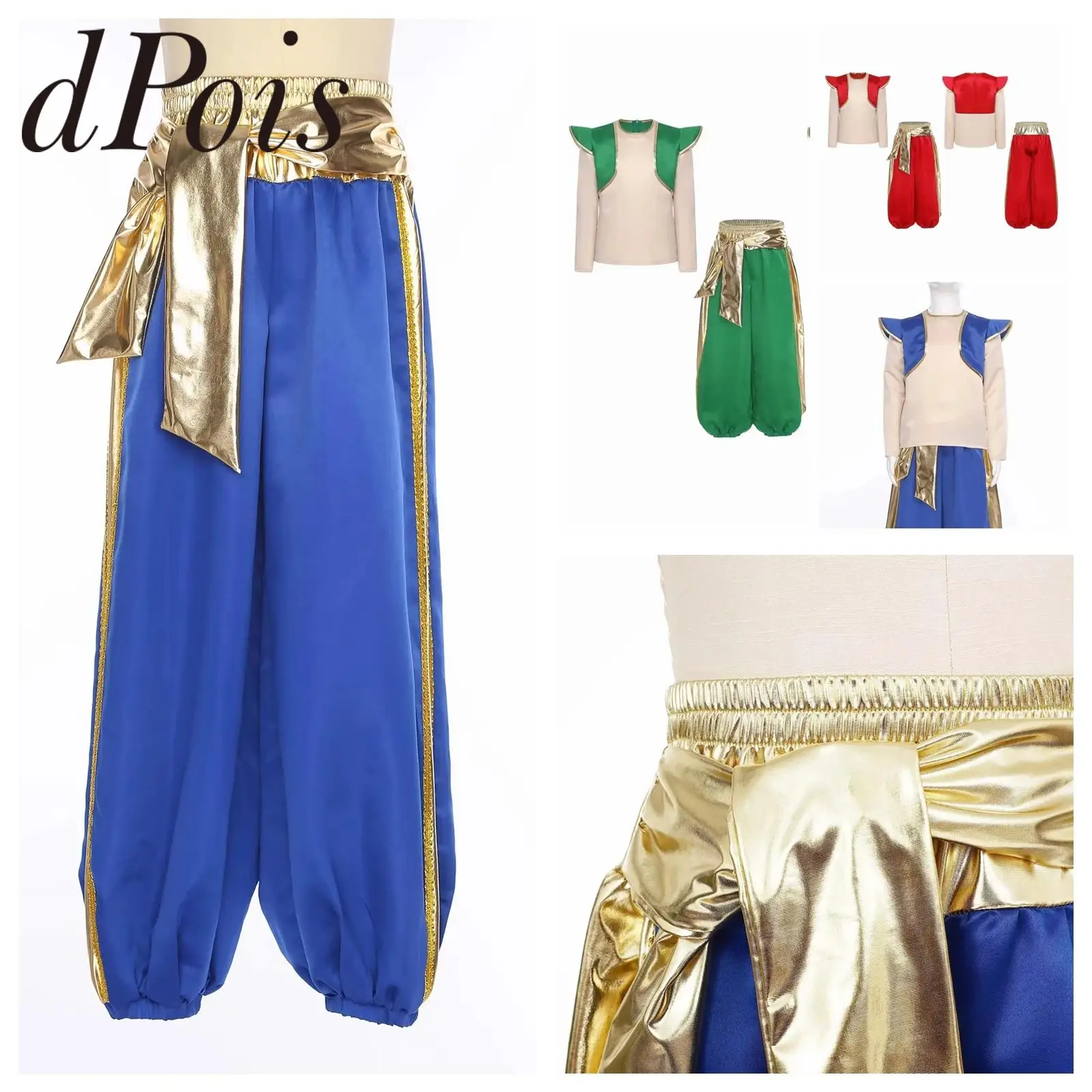 

Children Boys Arabian Prince Costume Halloween Outfits Carnivals Party Lamp Elf Cosplay Clothing Kids Performance Clothes