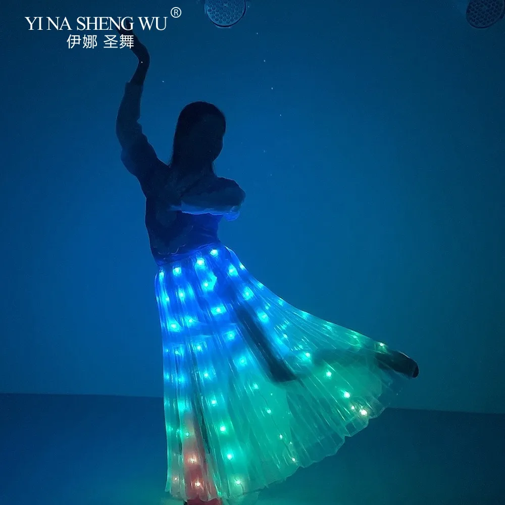 LED Buikdans Rok voor Volwassenen Prestatie Props 7-kleuren Dancewear Party Stage Kostuums Nachtclub Prestaties Accessoires