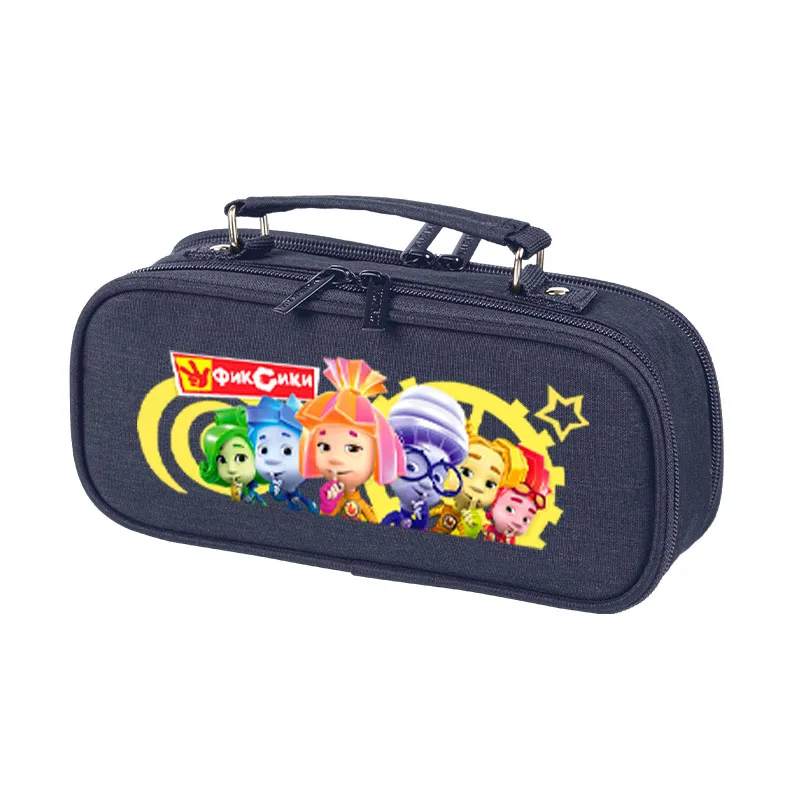 Cartoon the fixies Multi Layer Pencil Case Фиксики Large Capacity Pencil Bag High quality Kids Student Stationery storage bag