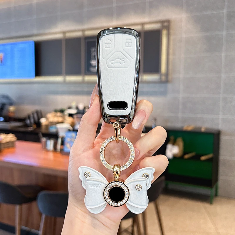 

Suitable for Audi keycase A6L A4 Q5L a3 a5 Q3 Q2L A7 A8 q4 etron TT RS keycover key shell keychain keycase car key tools