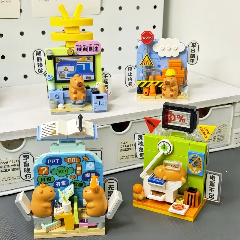 

Capybara Building Blocks Assembly Model Cute Home Decorations Children Gift Mini Display Puzzle Small particle Splicing Toys