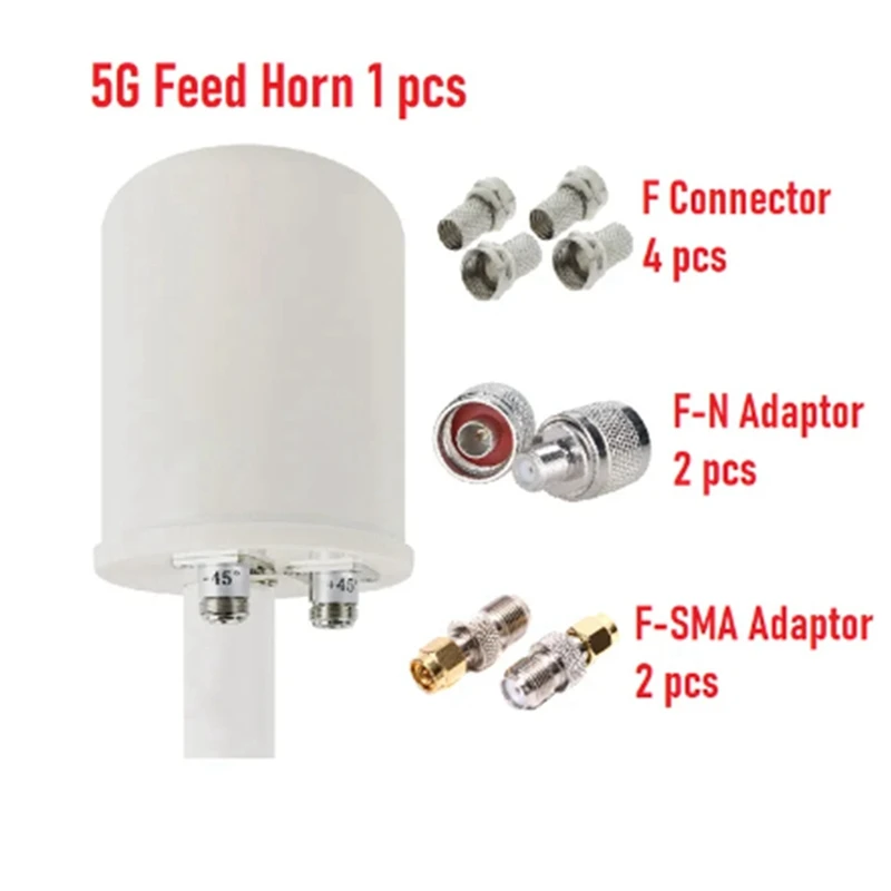 Feed 1700-4000Mhz 2G 3G 4G 5G LTE Outdoor Antenna Feed External Antenna White 1Set