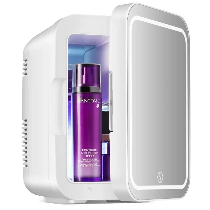 

Portable Mini Refrigerator 4L Mirror Fruit Beverage Cooler with Lamp Suitable for Car Student Dormitory Beauty Makeup