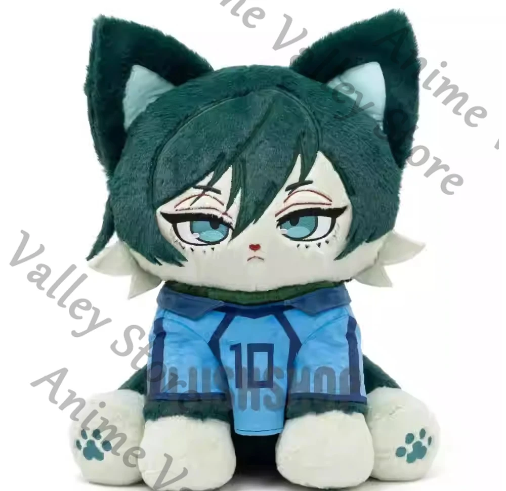 

Синий замок Рин Итоши, натуральная аниме-косплей, серия «Большой кот», пушистая поза для сидения, хлопковая маумет, мультяшная кукольная декоративная подушка на Рождество