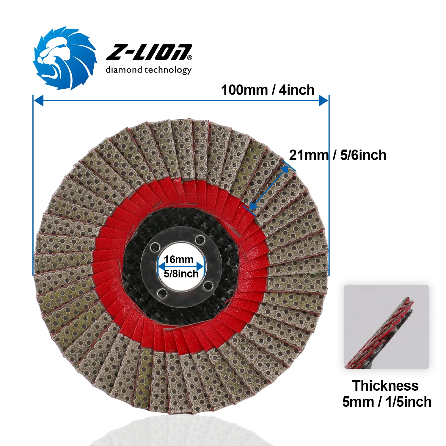 Z-LION 4 Inch 100mm Diamond Grinding Wheel Disc Diamond Coated Flat Wheel Disc Glass Stone Grinding Cutting bowl Shape Grinding