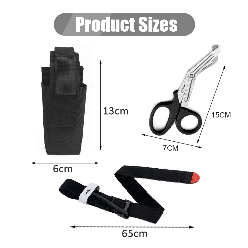 Survival Tactical Molle Bag Combat Holder Hunting Camping Military Pouch Tourniquet Bandage Scissors Hemosis Kit Belt B2