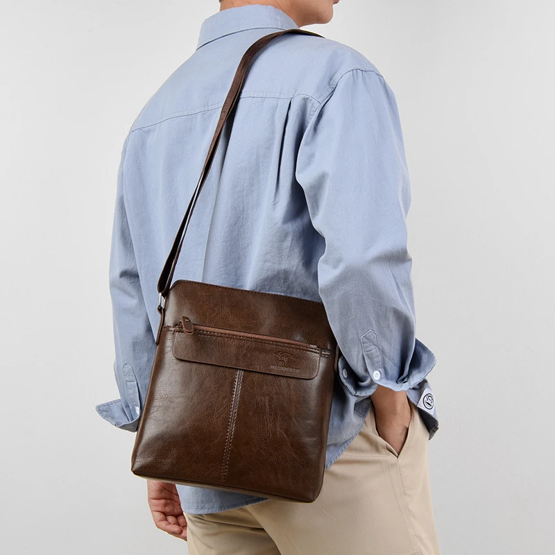 Business-Casual-Rucksack für Herren, Umhängetasche aus PU-Leder mit mehreren Fächern und großem Fassungsvermögen – Detail 2