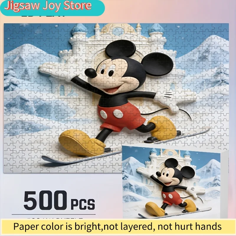 

2D-пазл «Дисней: Стич и Микки Маус» для взрослых — для настенного или прикроватного крепления, ностальгическая головоломка для развития и расслабления