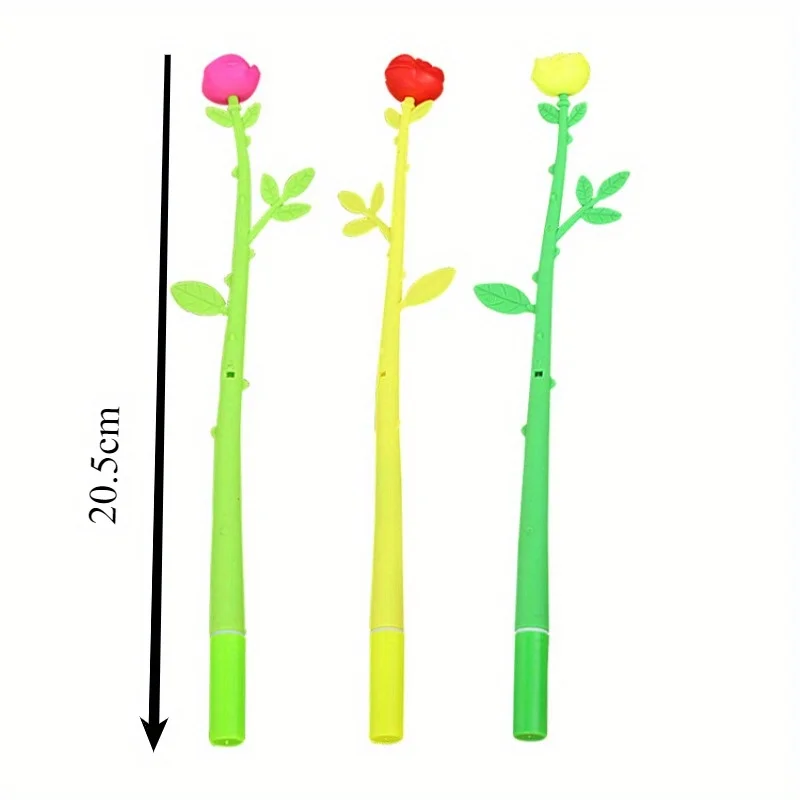 10pcs Cute Stationary Creative Plastic Gel Pen Imitation Flowers Ink Student Writing Supplies