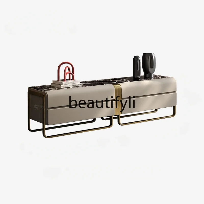 

Легкий роскошный ТВ-шкаф, вилла, большой плоский пол, гостиная, современный напольный шкаф из натурального камня, журнальный столик, комбинацияH