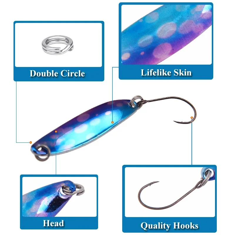 Kolor czystej miedzi Sprzęt wędkarski Horse Mouth Glitter 4cm 5g Luya Bait Glitter Bait Willow Leaf Smart Mouth Bait