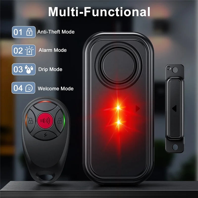 حماية ضد السرقة AA60 مع إنذار مستشعر مغناطيسي لاسلكي للأبواب والنوافذ، أمان منزلي خارجي مقاوم للماء