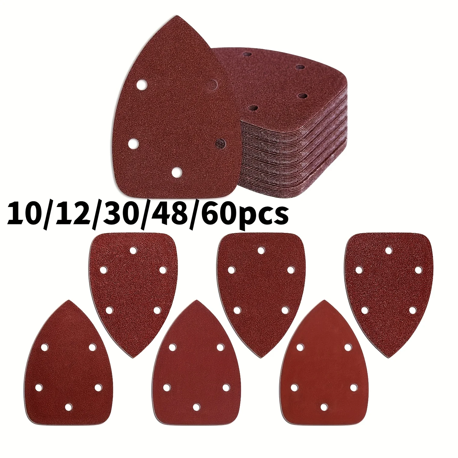 10/12/30/48/60Pcs mouse detail sander sandpaper sander replacement pad for 140mm mouse sander sander sheet assortment