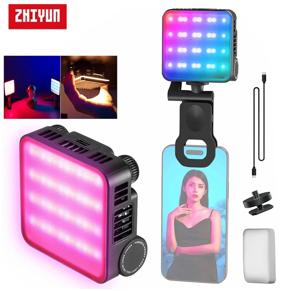 ZHIYUN CINEPEER CM15 15W RGB LED Video Light 2500K-10000K 2600mAh 18 Dynamic Effects Mini Fill Camera Light for Photography