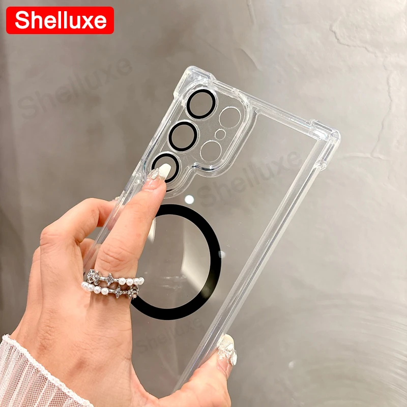 Funda magnética transparente con armadura para iPhone 17 Pro Max, esquinas reforzadas de lujo 4