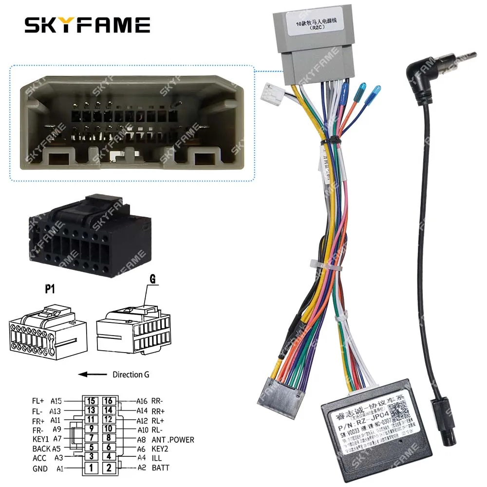 SKYFAME 16Pin Car Wiring Harness Adapter Canbus Box Decoder For Chrysler 300C Jeep Compass Grand Cherokee WK