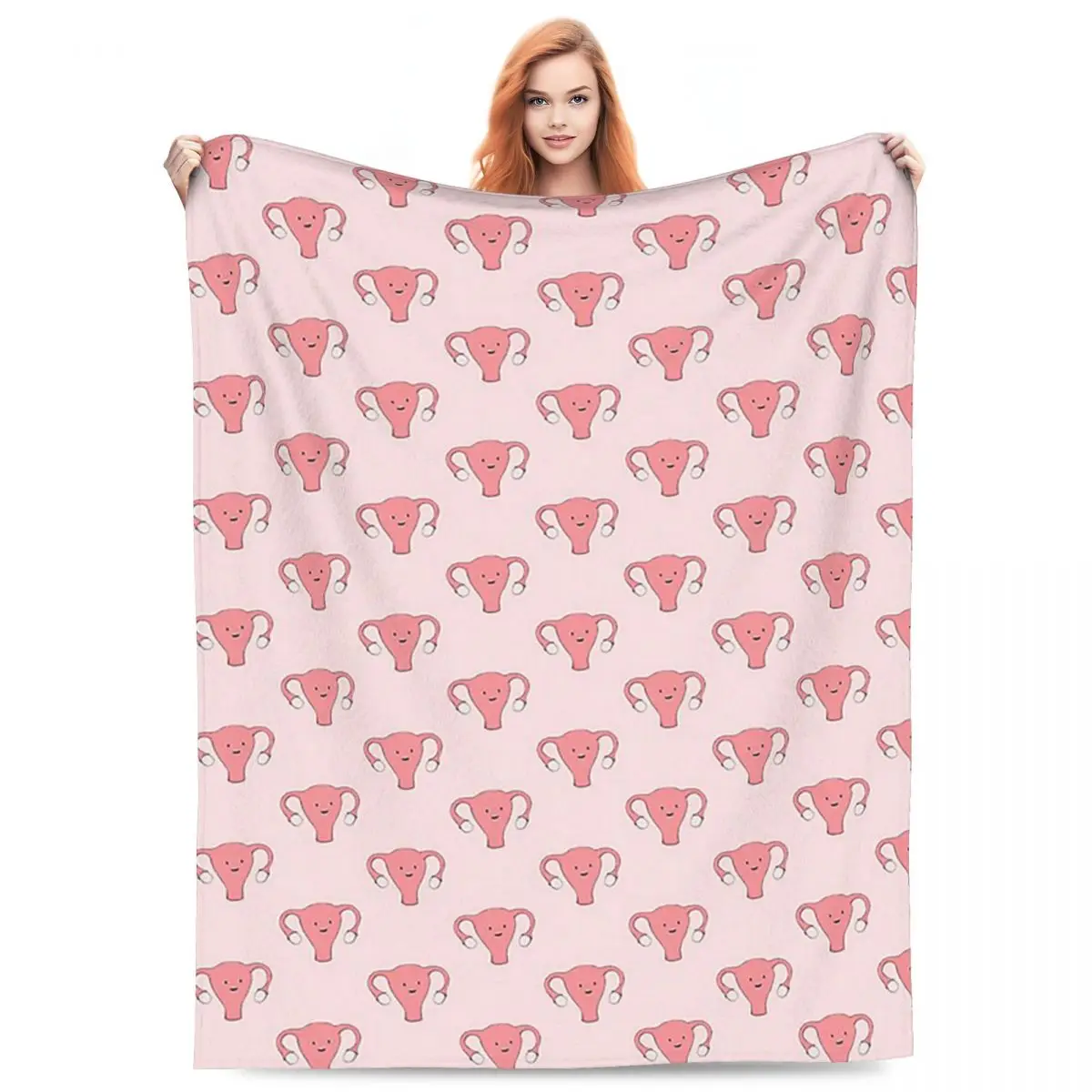 سلسلة الرحم - بطانيات يوم الذروة السعيدة، بطانيات صوفية محمولة للأريكة والفراش والسفر، لحاف المفرش