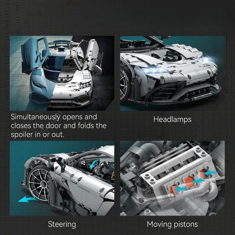 Cada MOC-C61503 coche deportivo técnico Hypercar AMG con bloques de construcción de Motor vehículo de velocidad ladrillos educativos juguete regalo de Navidad