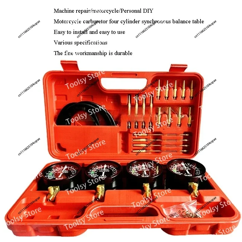 4 Gauge/Set Fuel Vacuum Carburetor Motorcycle Synchronizer Carb Tools Balancer Meter