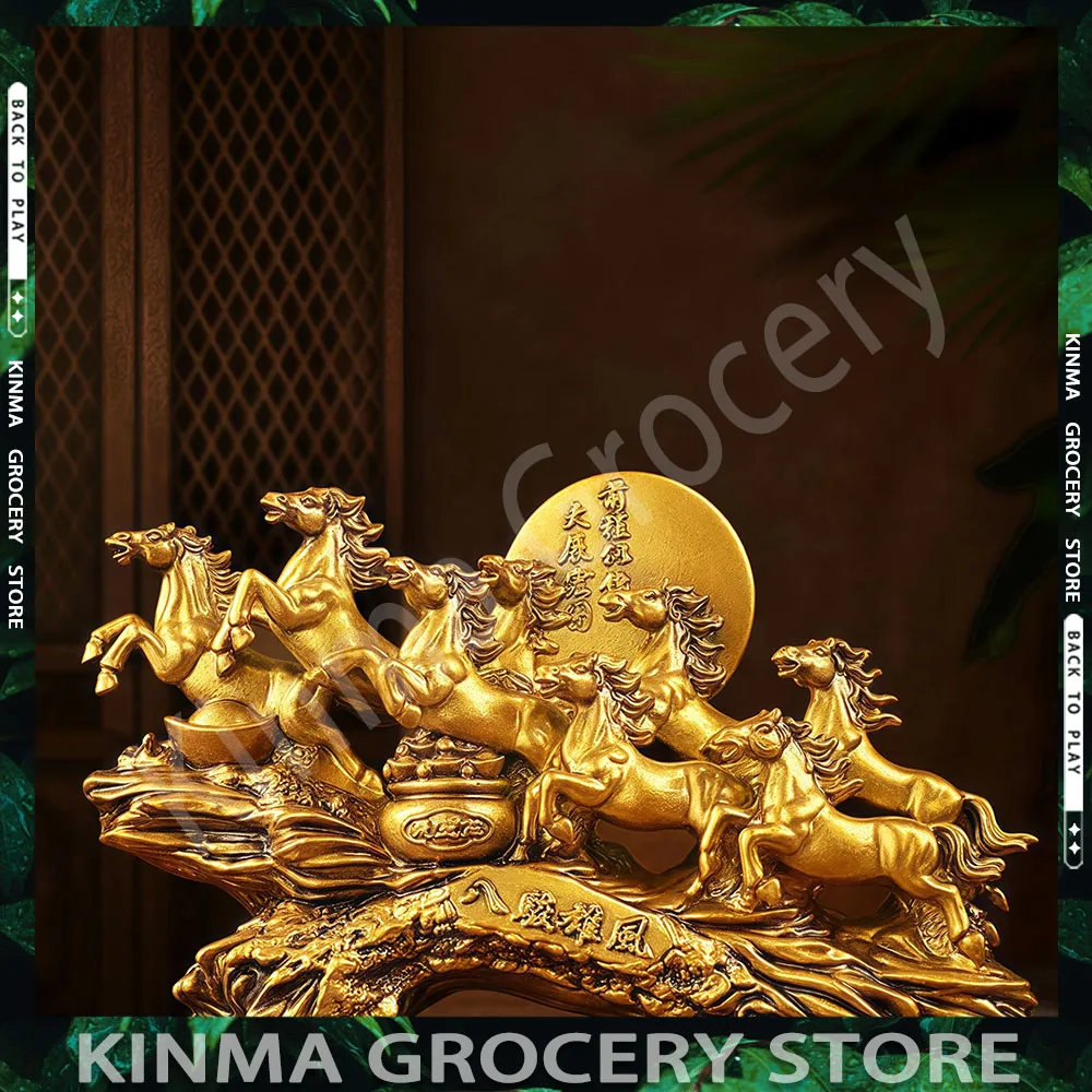 

Eight Horses Resin Oranments Table Decor Fengshui Figurine Chinese Good Luck Wealth Decor Office And Wealth Horse Accessories