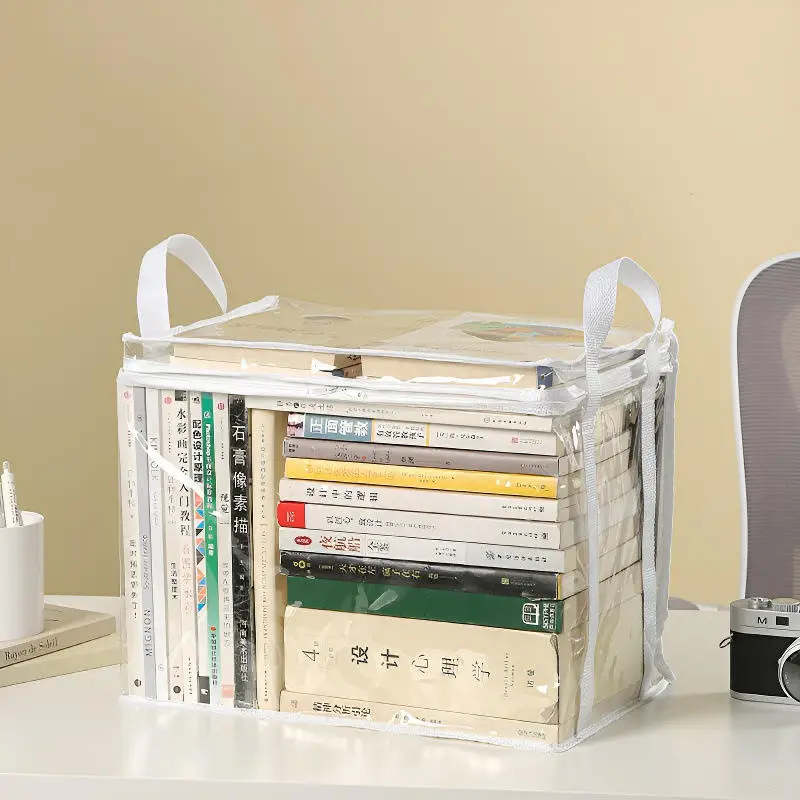 1/3pcs Transparent Books Storage Bag Newspaper/magazine Document Container Foldable Waterproof Dust Proof Stationery Organizer