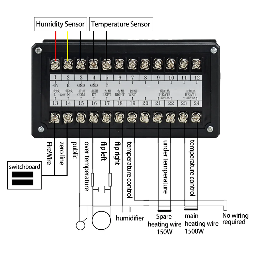 Incubatore di Controllo del Termostato Completamente Automatico E Multifunzionale Uovo di Gallina Incubatrice Sistema di Controllo Xm-18S