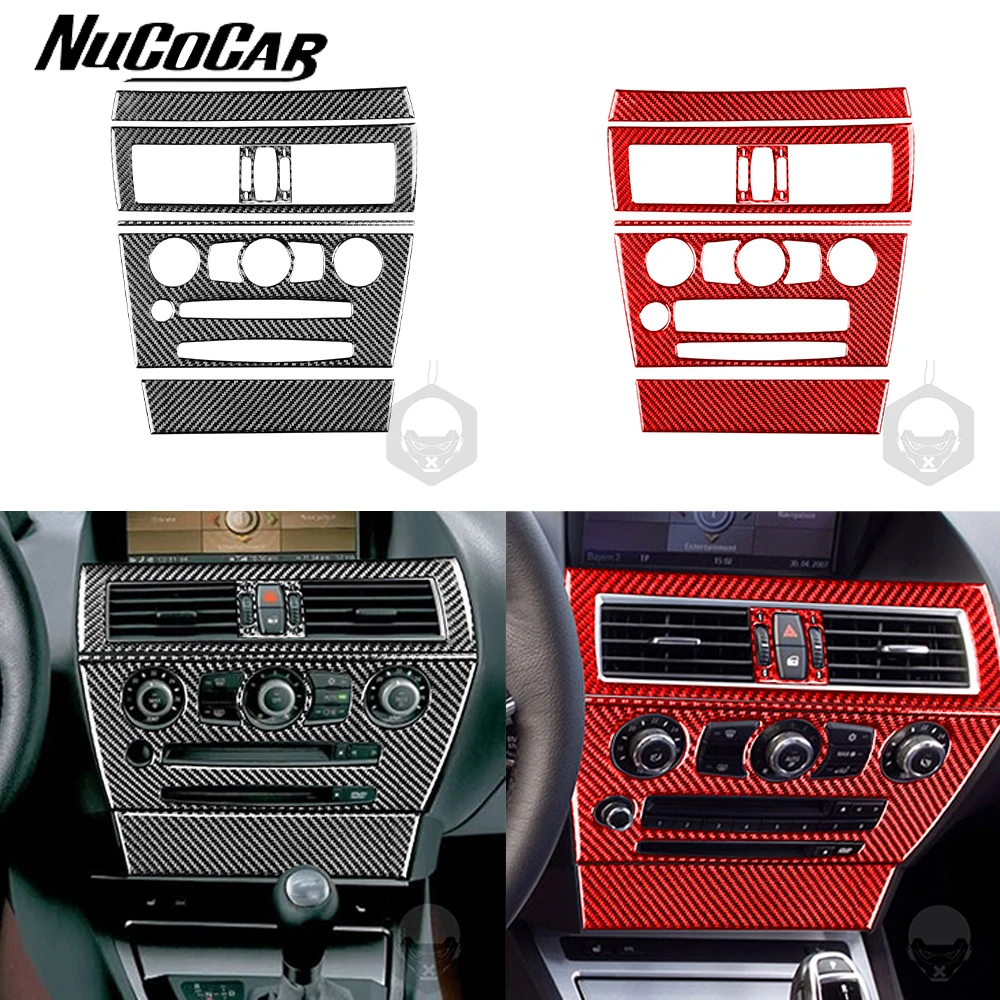 Для BMW 6 серий E63 E64 M6 2004-2010, центральное управление из углеродного волокна, воздуховыпускное отверстие, радио, аксессуары для интерьера автомобиля, декоративные наклейки Для BMW 6 серий E63 E64 M6 2004-2010, центральное управление из углеродного волокна, воздуховыпускное отверстие, радио, аксессуары для интерьера автомобиля, декоративные наклейки