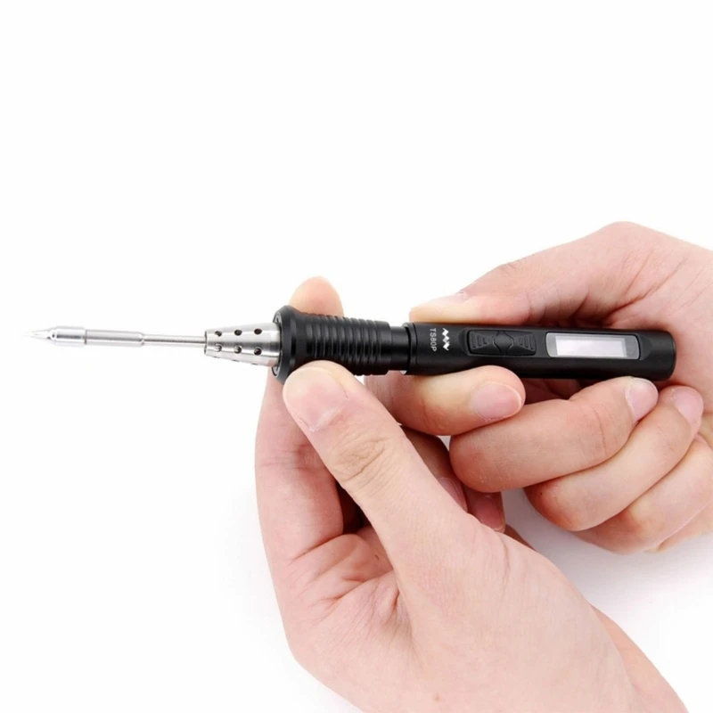 Digital Soldering Iron Adjustable Temperature Welding Tool Ceramic Heater Soldering Tips Tool Welding Tool for Metal M4YD