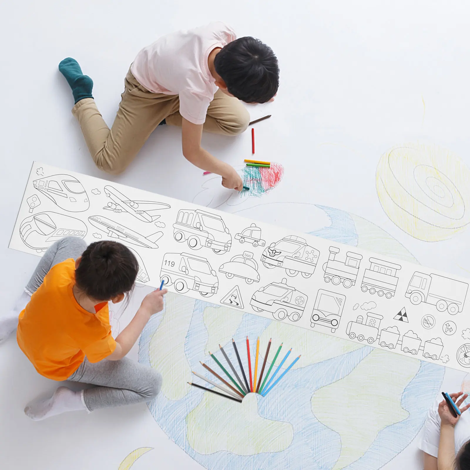 1Set Educational Coloring Poster for Drawing Roll Premium Thick Paper Perfect for School Homework Home Art Projects