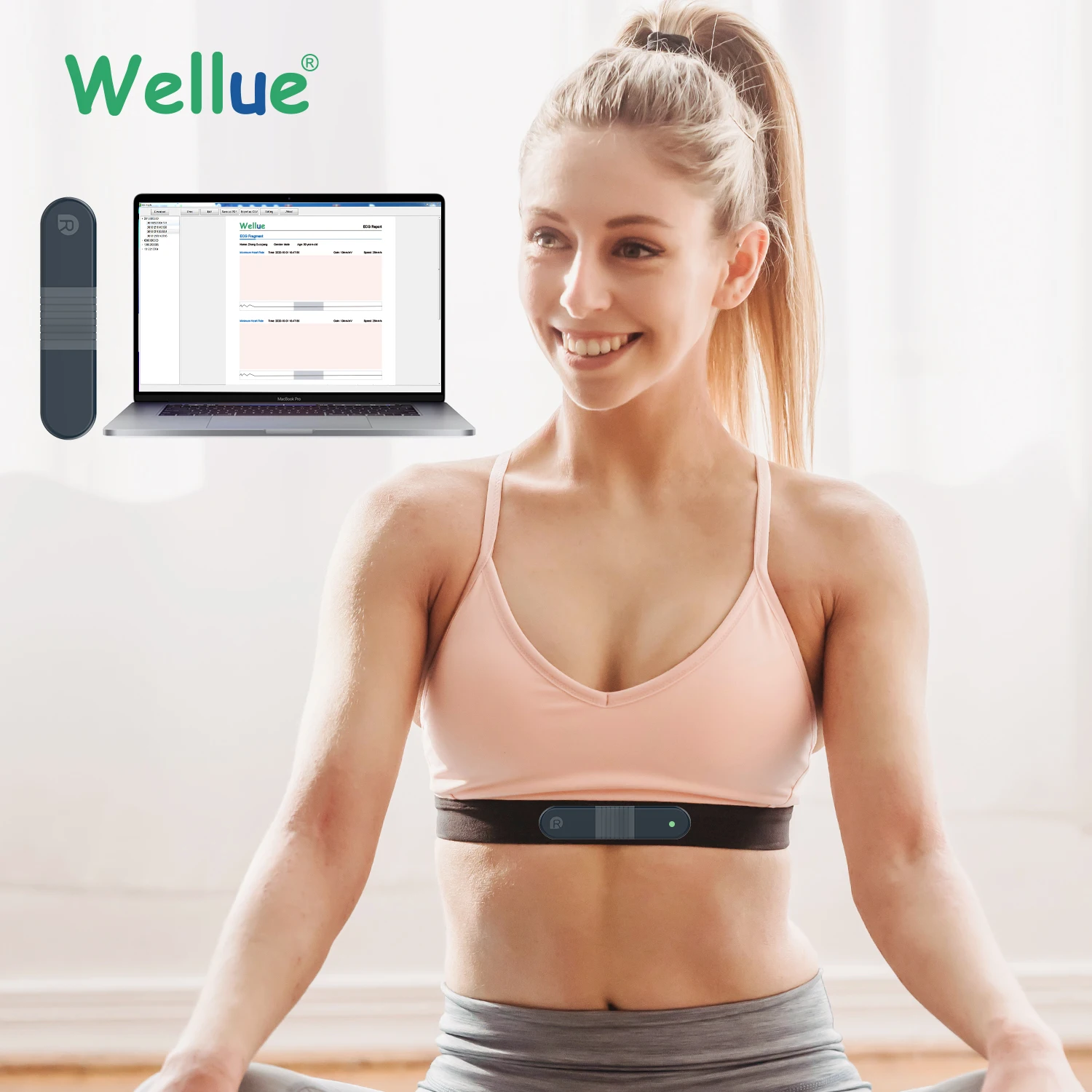 Wellue ER1 Wearable Ecg Monitor Handheld Ekg Heart Monitor With AI-ECG Technology Real-time ECG/EKG Tracking Via App Bluetooth