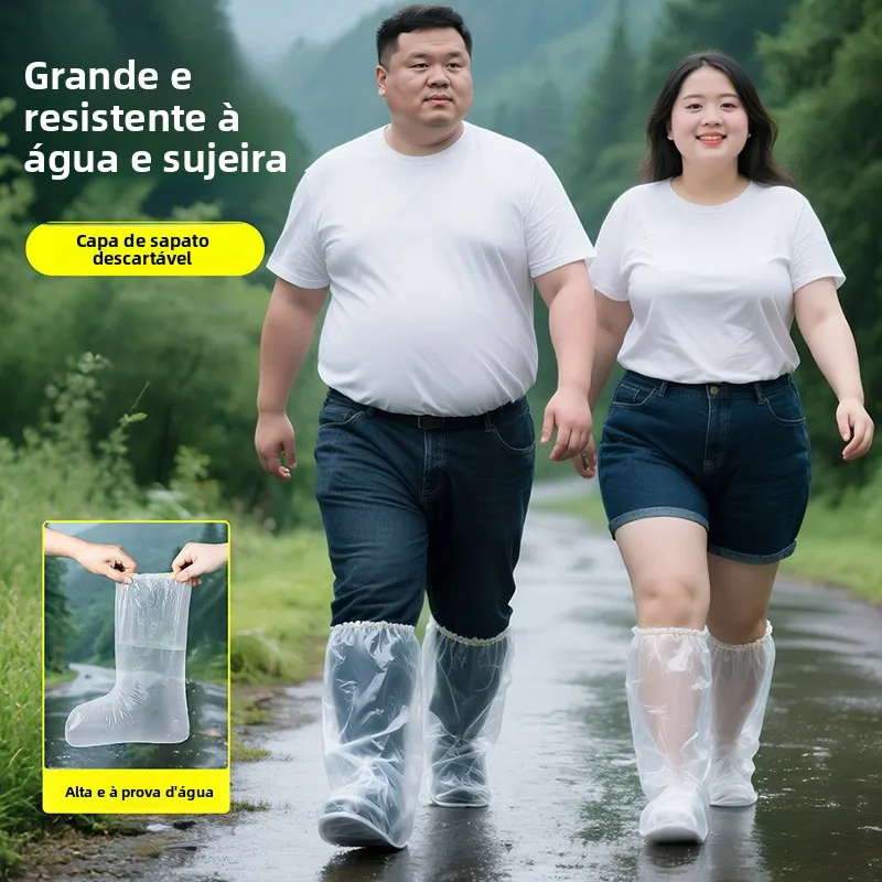使い捨てハイチューブレインブーツカバー、滑り止め耐摩耗性プラスチックフットカバー、雨や汚染対策用防水