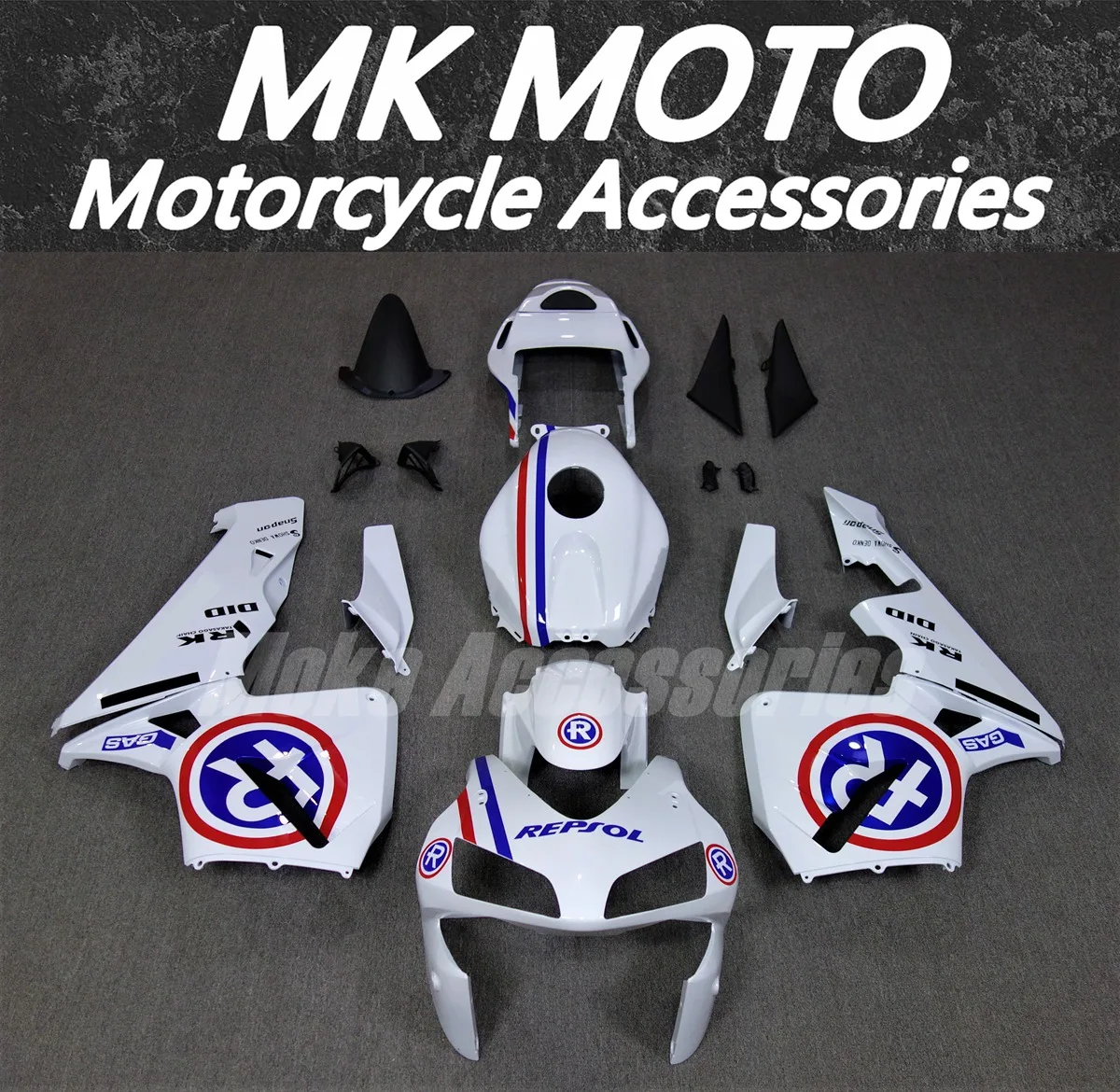 

Комплект обтекателей для мотоцикла Moke moto, подходит для Cbr600rr 2003-2004, комплект кузова, высокое качество, инъекция ABS, белый, синий