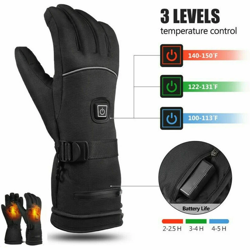 XS S M L XL electric gloves heating electric heating charging outdoor motorcycle men and women warm gloves full finger gloves