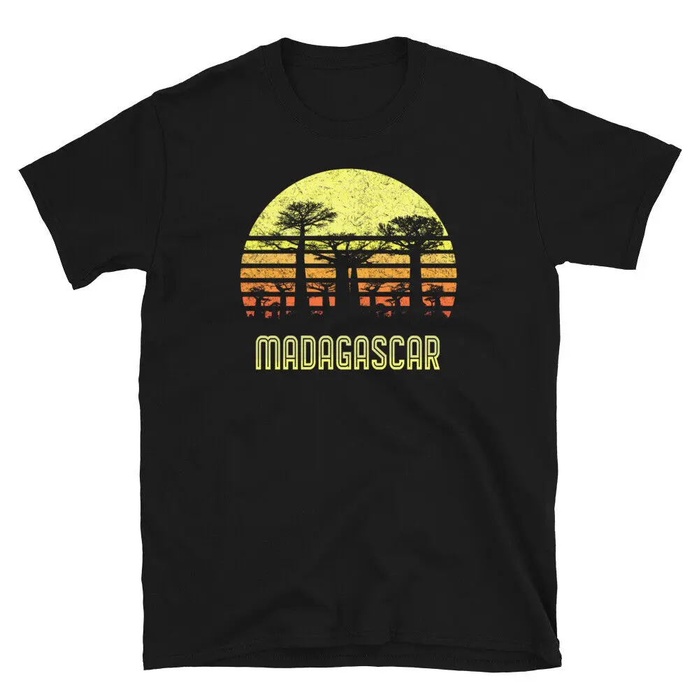 Madagascar Endangered Forest Safari Retro Sun Vintage T-Shirt For Men Clothing Women Tees High Quality 100%Cotton