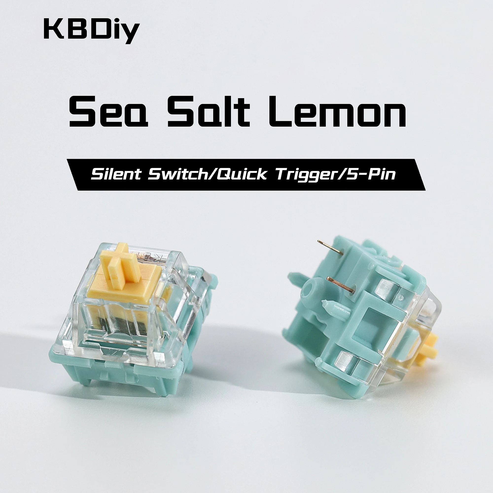 KBDiy Linear Silent Switch Sea Salt Lemon 5-PIN 47gf vorgeschmierte POM Creamy Switches für individuelle DIY 60% Gaming mechanische Tastaturen – Detail 1