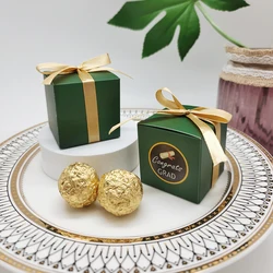 12/48pcs green square packaging box with graduation season stickers, gift box, packaging box, party, graduation season supplies